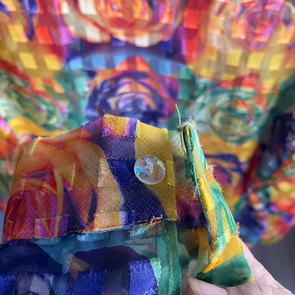 ELee Multicolor Checkered Floral Shirt - Picture 5 of 5